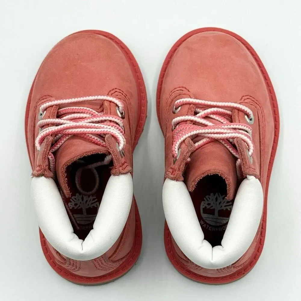 Timberland 6” Waterproof Boots with Ankle Padding in Medium Pink - US Toddler 5
